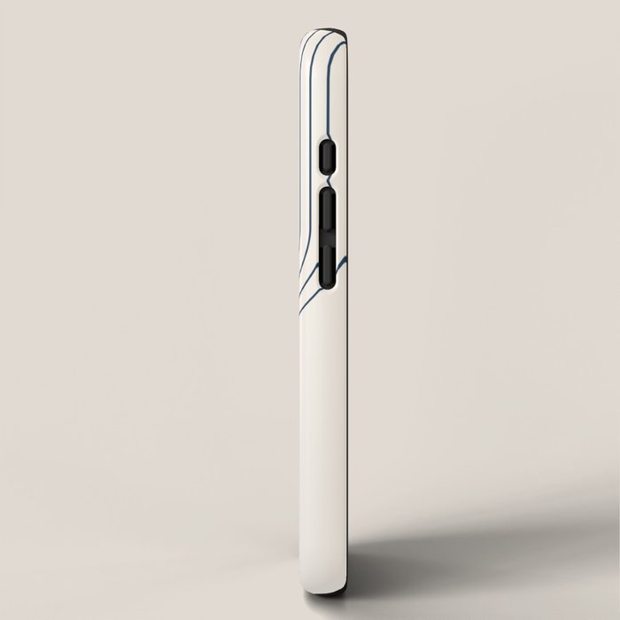 Mid Century Modern Geometric 88 in Navy Blue and Orange (Rainbow and Sun Abstraction) iPhone Case Gallery Image 2