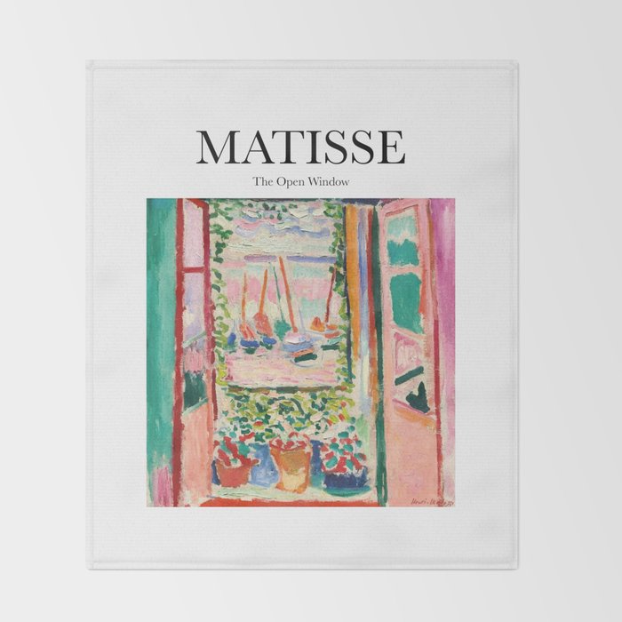 The Open Window by Henri Matisse - Artwork Design Throw Blanket Gallery Image 2