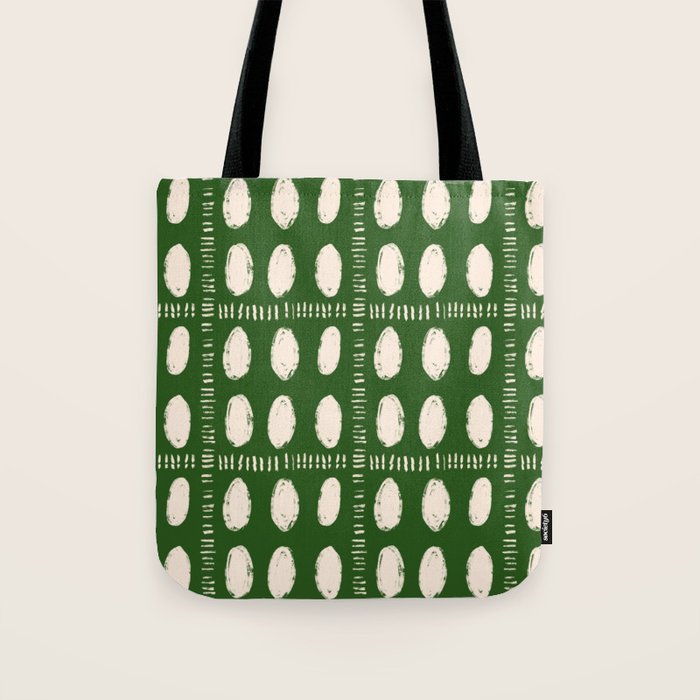 Green Boho Quilt Pattern Tote Bag Gallery Image 1