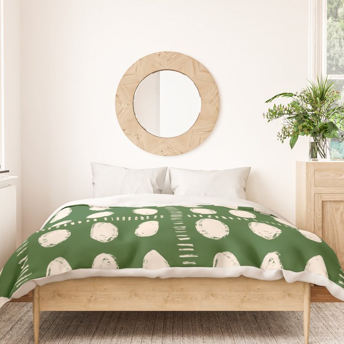 Green Boho Quilt Pattern Duvet Cover Gallery Image 3