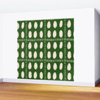 Green Boho Quilt Pattern Wall Mural Gallery Image 2