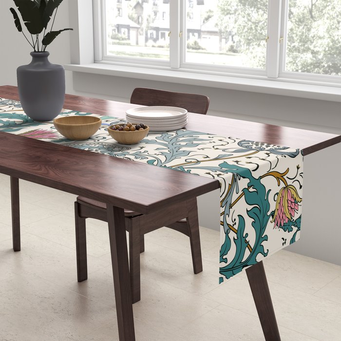 Walter Crane Teazle Art Nouveau Floral Table Runner Gallery Image 2