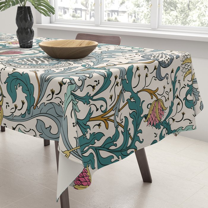Walter Crane Teazle Art Nouveau Floral Tablecloth Gallery Image 3