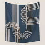 Lines in Midnight Wall Tapestry Gallery Image 4