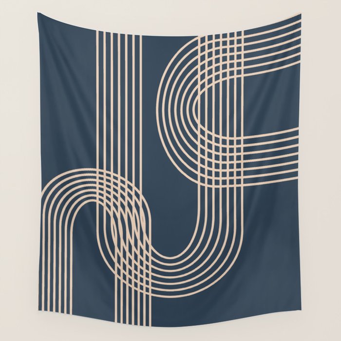 Lines in Midnight Wall Tapestry Gallery Image 1