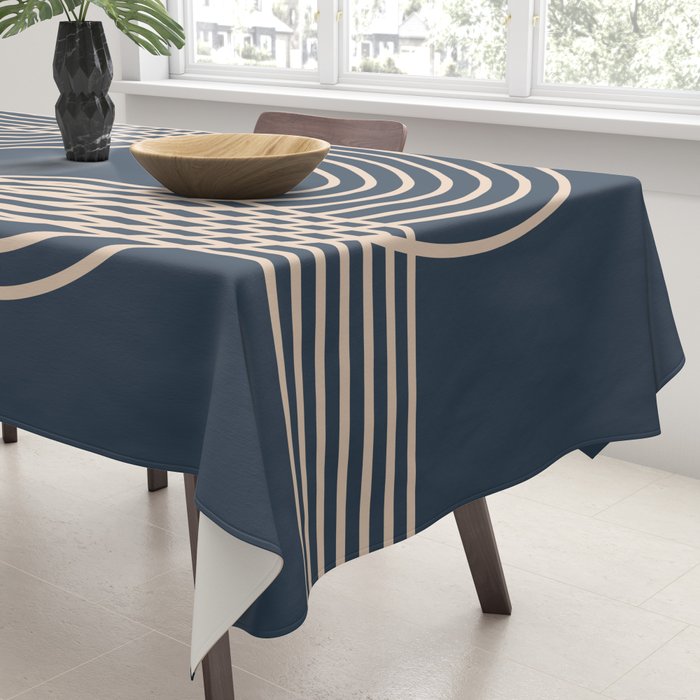 Lines in Midnight Tablecloth Gallery Image 3