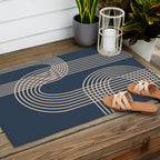 Lines in Midnight Outdoor Rug Gallery Image 2