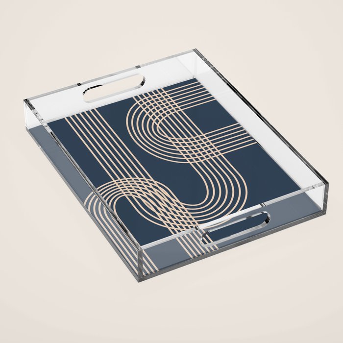 Lines in Midnight Acrylic Tray Gallery Image 1