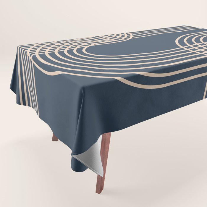 Lines in Midnight Tablecloth Gallery Image 1