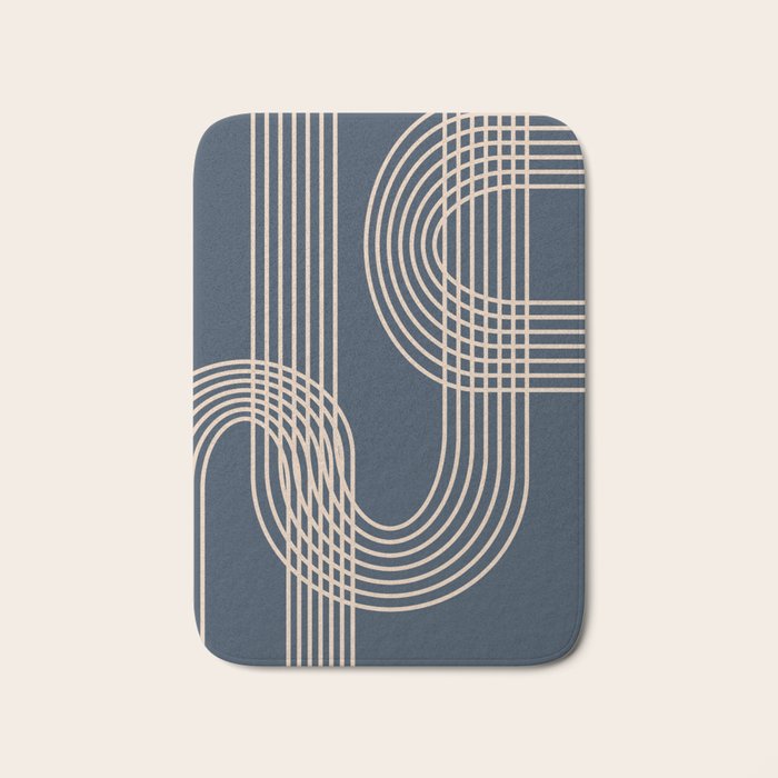 Lines in Midnight Bath Mat Gallery Image 1