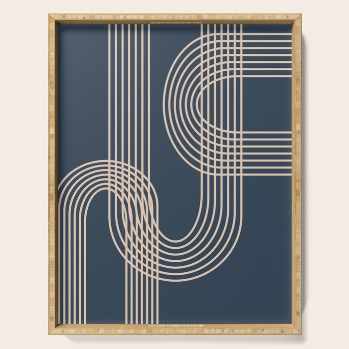 Lines in Midnight Serving Tray Gallery Image 1