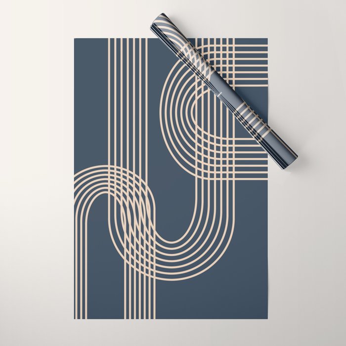 Lines in Midnight Wrapping Paper Gallery Image 1
