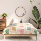 Vintage flower postage stamp pattern Comforter Gallery Image 3