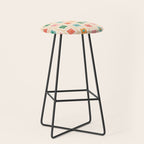 Vintage flower postage stamp pattern Stool Gallery Image 1
