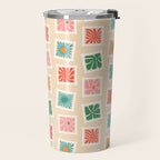 Vintage flower postage stamp pattern Travel Mug Gallery Image 2
