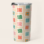 Vintage flower postage stamp pattern Travel Mug Gallery Image 3
