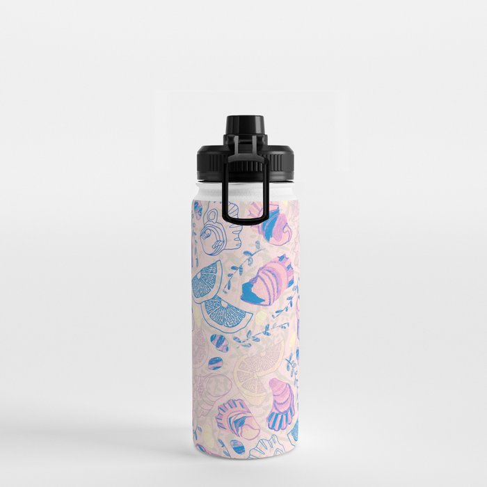 Coastal Oysters on the Beach in Pastel Pink & Blue Water Bottle Gallery Image 2