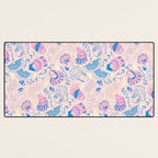 Coastal Oysters on the Beach in Pastel Pink & Blue Desk Mat Gallery Image 3