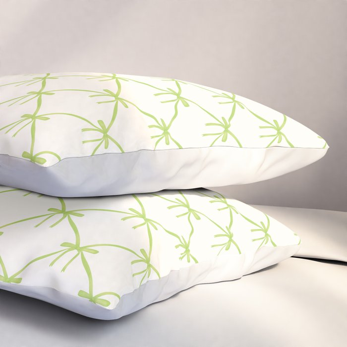 Bows & Ribbons Pattern V Green Pillow Sham Gallery Image 3