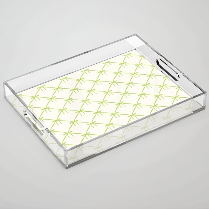 Bows & Ribbons Pattern V Green Acrylic Tray Gallery Image 1