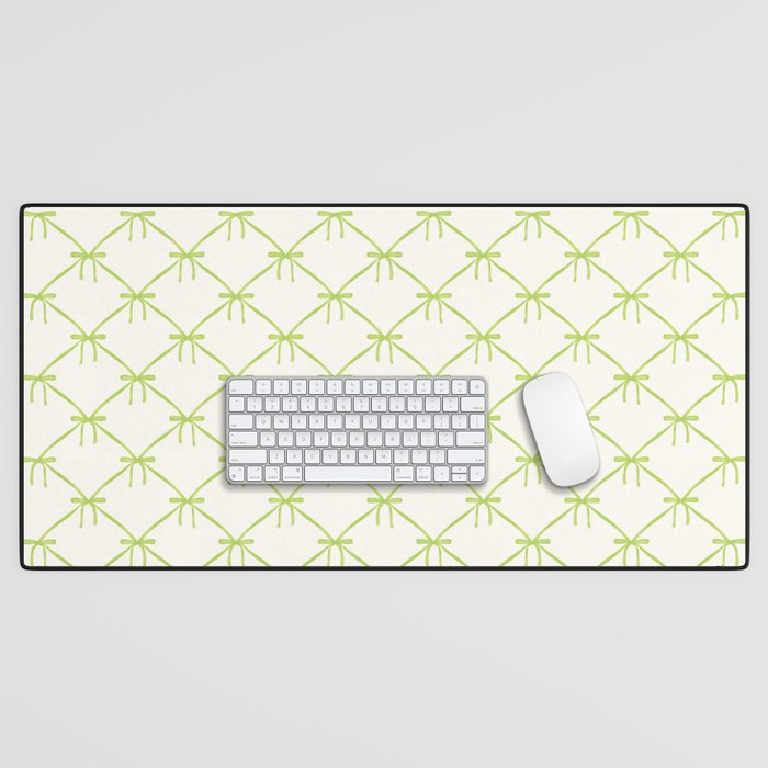 Bows & Ribbons Pattern V Green Desk Mat Gallery Image 1