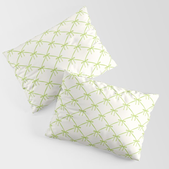 Bows & Ribbons Pattern V Green Pillow Sham Gallery Image 1