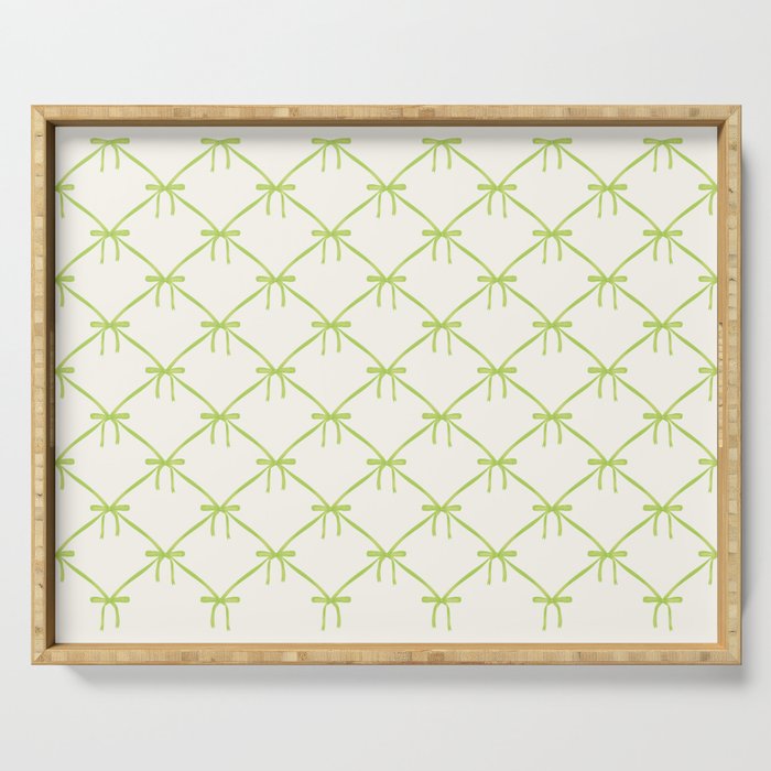 Bows & Ribbons Pattern V Green Serving Tray Gallery Image 1