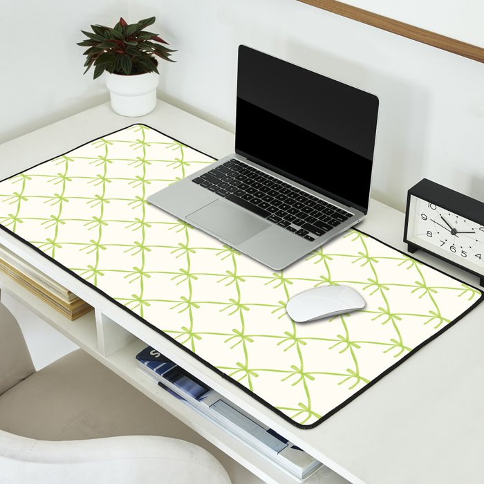 Bows & Ribbons Pattern V Green Desk Mat Gallery Image 2