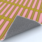Eclectic Geometric Geo Box Striped Pattern in Pink Brown Chartreuse Cream Rug Gallery Image 4