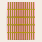 Eclectic Geometric Geo Box Striped Pattern in Pink Brown Chartreuse Cream Poster Gallery Image 4