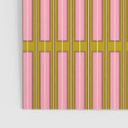 Eclectic Geometric Geo Box Striped Pattern in Pink Brown Chartreuse Cream Poster Gallery Image 3