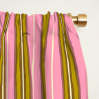 Eclectic Geometric Geo Box Striped Pattern in Pink Brown Chartreuse Cream Window Curtain Gallery Image 2