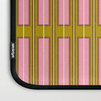 Eclectic Geometric Geo Box Striped Pattern in Pink Brown Chartreuse Cream Laptop Sleeve Gallery Image 3