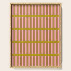 Eclectic Geometric Geo Box Striped Pattern in Pink Brown Chartreuse Cream Serving Tray Gallery Image 1