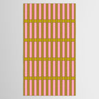 Eclectic Geometric Geo Box Striped Pattern in Pink Brown Chartreuse Cream Tablecloth Gallery Image 2