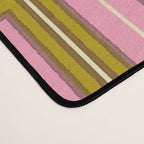 Eclectic Geometric Geo Box Striped Pattern in Pink Brown Chartreuse Cream Desk Mat Gallery Image 4