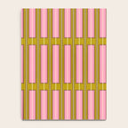 Eclectic Geometric Geo Box Striped Pattern in Pink Brown Chartreuse Cream Notebook Gallery Image 4