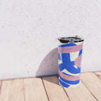Tribal Pink Blue Fun Colorful Mid Century Modern Abstract Painting Shapes Pattern Travel Mug Gallery Image 4