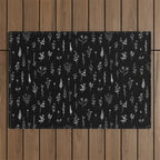 Little Black Wildflowers Outdoor Rug Gallery Image 1