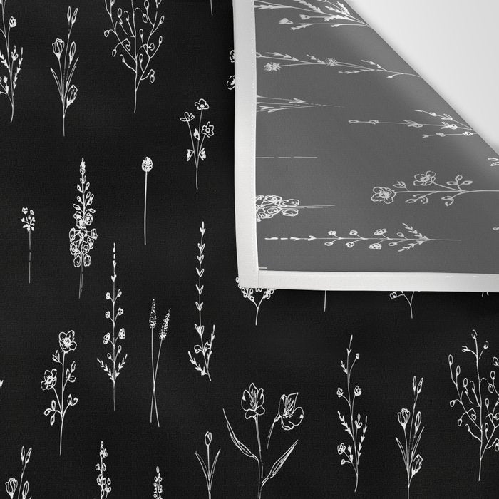 Little Black Wildflowers Wall Tapestry Gallery Image 3