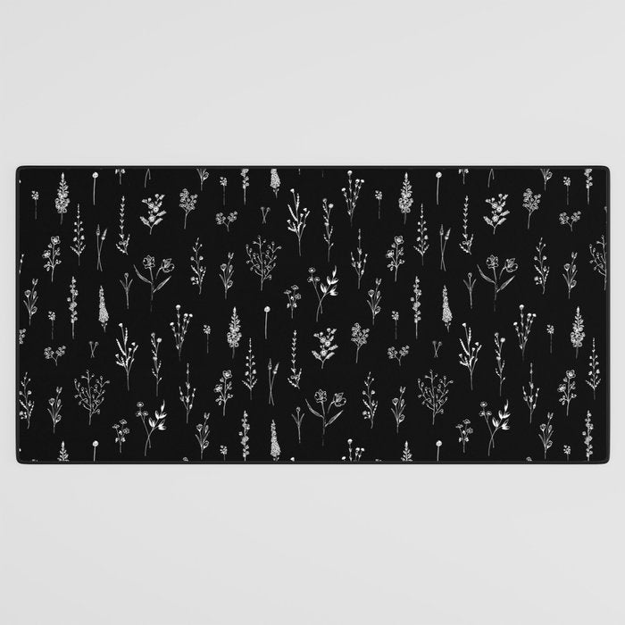 Little Black Wildflowers Desk Mat Gallery Image 3