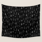Little Black Wildflowers Wall Tapestry Gallery Image 4