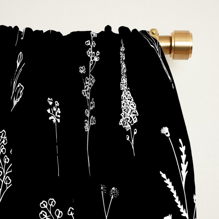 Little Black Wildflowers Window Curtain Gallery Image 2
