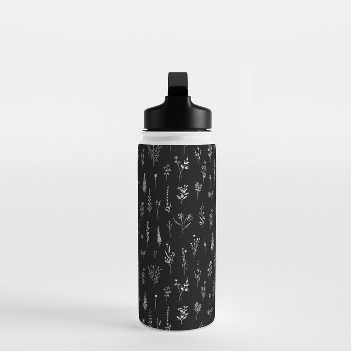 Little Black Wildflowers Water Bottle Gallery Image 3