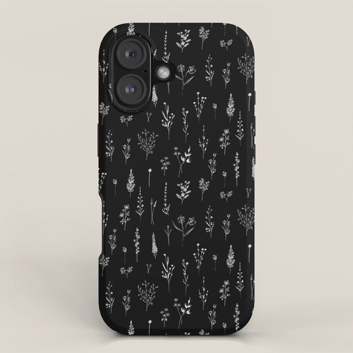 Little Black Wildflowers iPhone Case Gallery Image 1