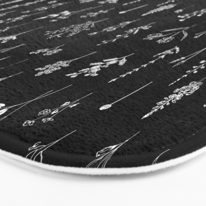 Little Black Wildflowers Bath Mat Gallery Image 3