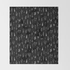 Little Black Wildflowers Throw Blanket Gallery Image 2