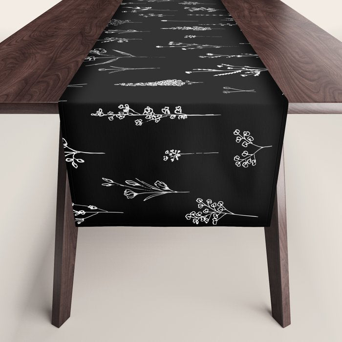 Little Black Wildflowers Table Runner Gallery Image 1