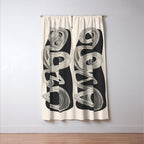 Continuous Flow - Monochrome Abstract Design Window Curtain Gallery Image 3