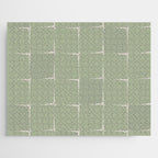 Sage Green Flux Midcentury Modern Check Grid Pattern Jigsaw Puzzle Gallery Image 1
